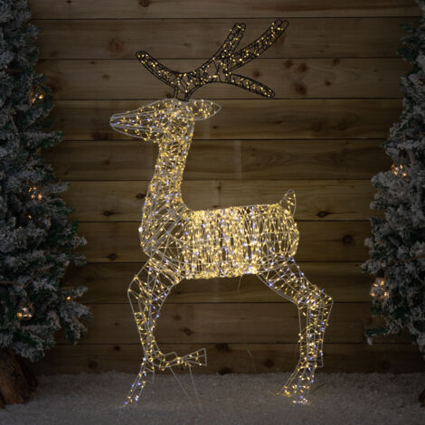 1.3m Light up FlexiBrights Christmas Reindeer with 1880 White and Warm White LEDs (1/5)