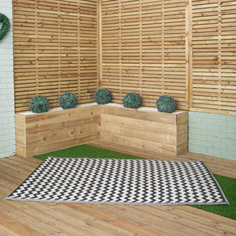 1.5m x 2.1m Atlantis Large Outdoor Alfresco Patio Rug Mat in Onyx (1/5)