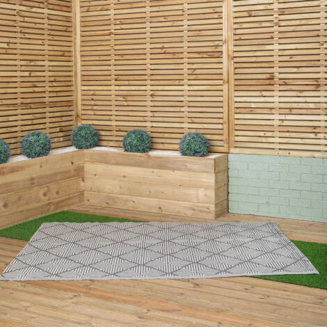 1.5m x 2.1m Alexandria Large Outdoor Alfresco Patio Rug Mat in Grey (1/5)