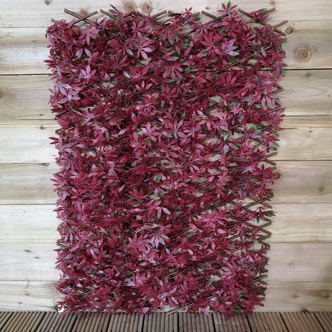 180cm x 60cm Artificial Fence Trellis Screening Privacy Garden - Red Acer