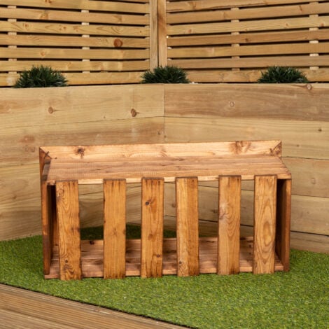 Hand Made 82cm x 40cm Rustic Wooden Medium Garden Trough / Flower Bed Planter