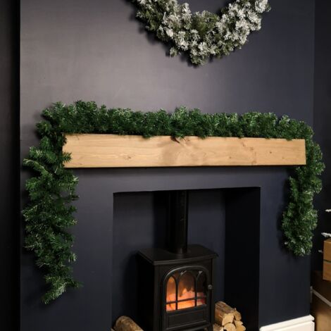 Premier 270cm (9ft) x 25cm Plain Green Christmas Garland Decoration (1/5)