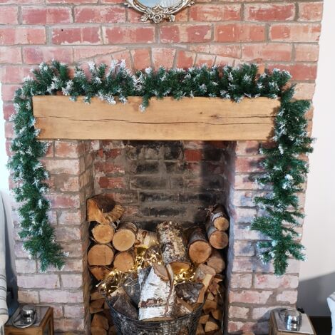Premier 270cm (9ft) x 25cm Snow Tipped Green Christmas Garland Decoration