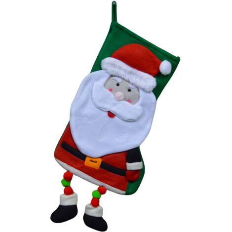 40cm Christmas Stocking Hanging Decoration in 3D Santa Design