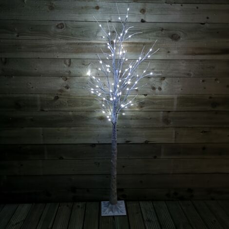 Snowtime Outdoor or Indoor Birch Tree with Ice White LEDs - 1.8M - 80 Led's