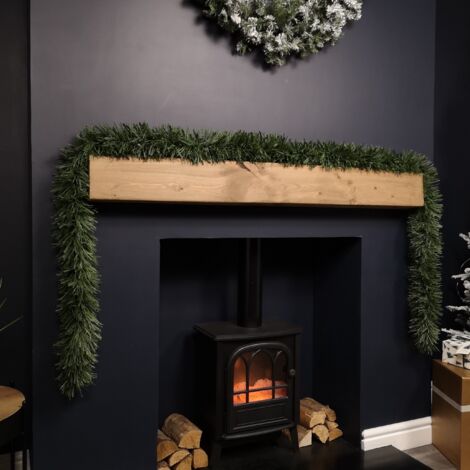 3m x 15cm Festive 6 Ply Chunky Green Pine Christmas Tinsel Garland Decoration (1/5)