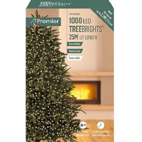 Premier Multi Action TreeBrights - Cluster Tree Lights - 1000 LED - Warm White