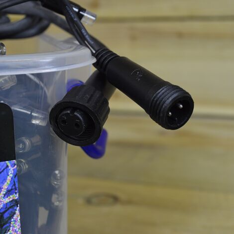 300 Multi Coloured LED Super-Long 29.9m Connectable Lights on a Black Cable