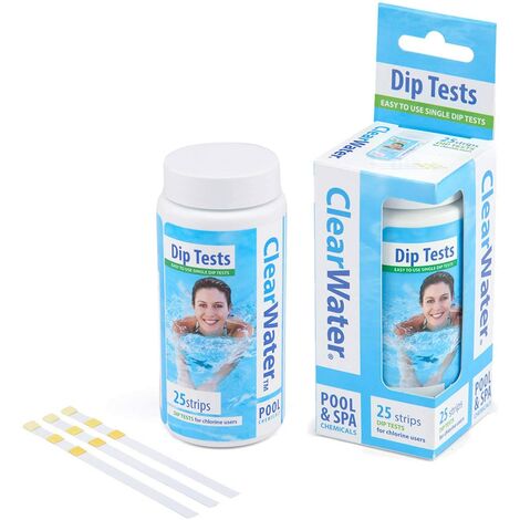 Clearwater CH0012 25 Dip Test Strips for Swimming Pool and Spa Treatment