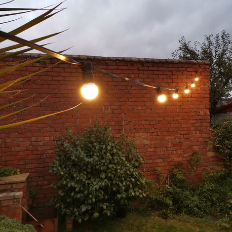 Heavy Duty Commercial Garden 10 Festoon Connectable Outdoor Light System with Plug