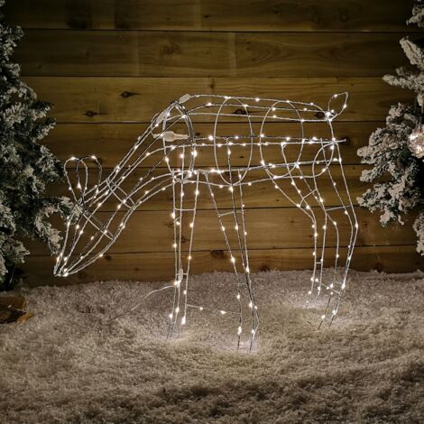 63cm Outdoor Twinkling LED Grazing Reindeer Christmas Decoration in Warm White (1/5)