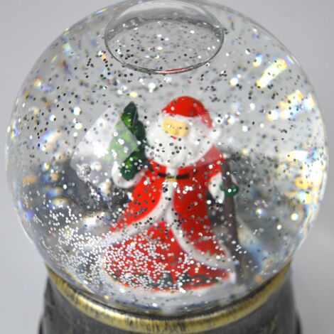 Snowtime 18cm LED Christmas Glitter Water Spinner Globe with Santa Scene