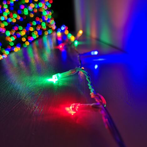 200 LED 16m Premier Christmas Outdoor 8 Function Lights Clear Wire in Multicoloured (1/5)