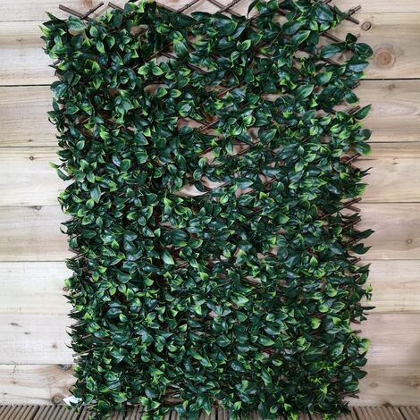 180cm x 60cm Artificial Fence Trellis Screening Privacy Garden - Orange Leaf