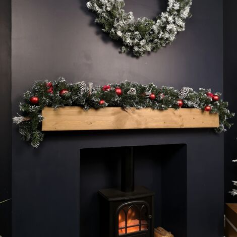Premier 180cm (6ft) Festive Red Dressed Christmas Garland With Bows And Red Baubles (1/5)