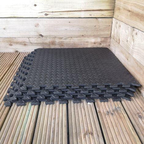 Samuel Alexander 32 Piece EVA Foam Floor Protective Floor Tiles / Mats 60x60cm Each For Gyms, Garages, Camping, Kids Play Matting, Hot Tub Flooring Mats And Much More! Covers 11.52 sqm (124 sq ft)