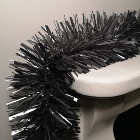 2m x 15cm Chunky & Fine Mix Christmas Tinsel Garland in Matt Graphite (1/5)