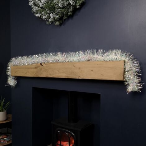 White Iridescent Tinsel Garland, Mardel