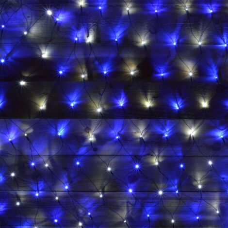1.7m x 1.2m 180 LED Premier Indoor Outdoor Multifunction Christmas Net Light with Timer in Blue & White (1/4)