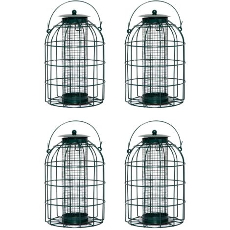Pack of 4 Wild Bird Hanging Nut Feeder with Squirrel Guard (1/5)