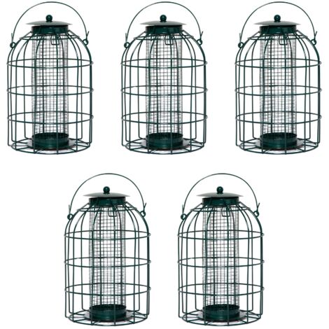 Pack of 5 Wild Bird Hanging Nut Feeder with Squirrel Guard (1/5)