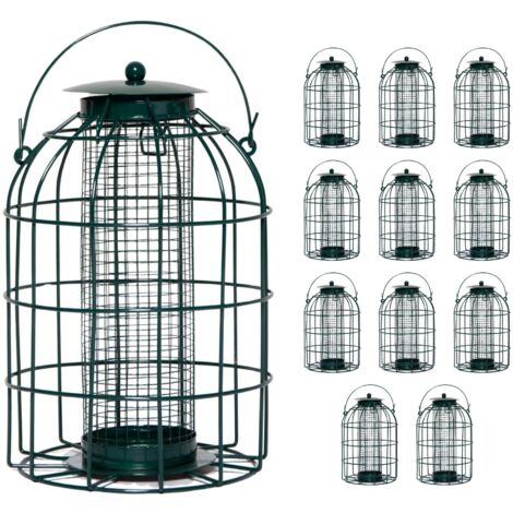 Pack of 12 Wild Bird Hanging Nut Feeder with Squirrel Guard (1/5)