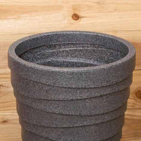 56cm Medium Round Grey Garden Patio Trojan Plant Pot