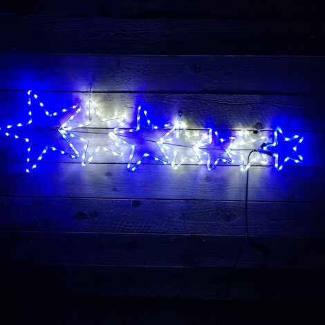 1.2m LED Rope Light 7 Star Silhouette Christmas Decoration in Cool White & Blue (1/5)