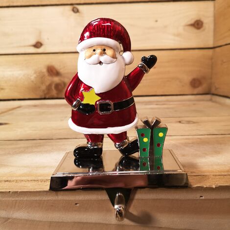 17 cm Santa And Festive Christmas Present Stocking Hanger In Colour (1/5)