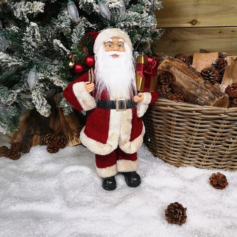 45cm Luxury Standing Red Suit Santa Indoor Christmas Decoration