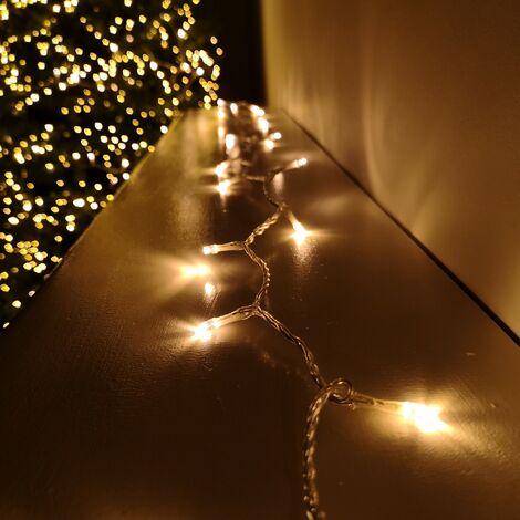 200 LED 16m Premier Christmas Outdoor Lights Timer Clear Cable in Vintage Gold (1/5)