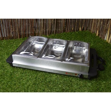 2.5 L Stainless Steel Warming Tray with 4 Crocks Party Buffet