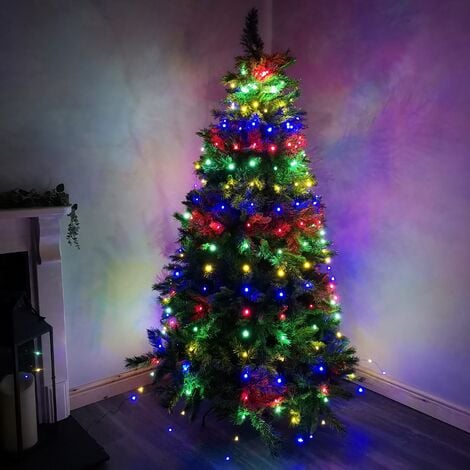 200 LED 10 x 1.9m Premier Multi Function Waterfall Christmas Tree ...