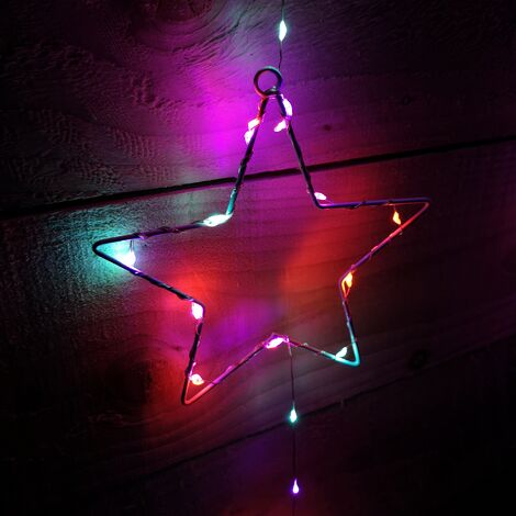 312 LED 1.3m x 1.2m Premier Christmas Star Curtain Lights in Static ...