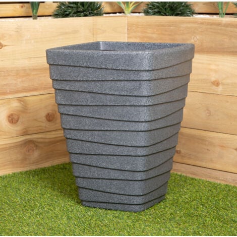 Large Plastic Barrel Planters Tub Garden Flower Herb Pots Container  25/35/40cm