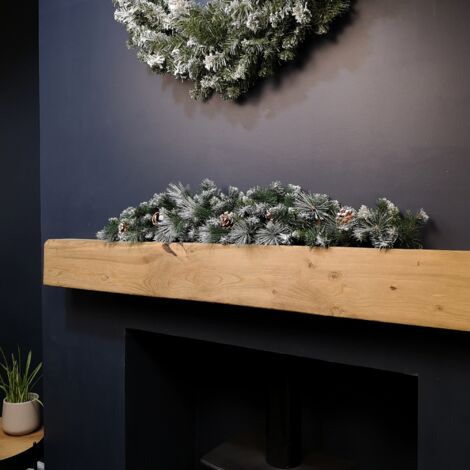 90cm (3ft) Frosted Glacier Christmas Swag with Pine Cones (1/5)