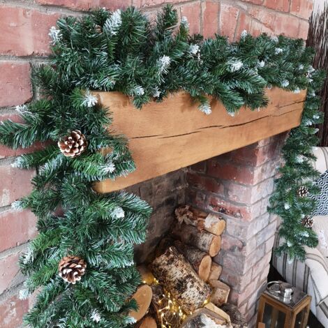 270cm x 25cm Samuel Alexander Snow King Fir Christmas Garland with Pine Cones (1/5)