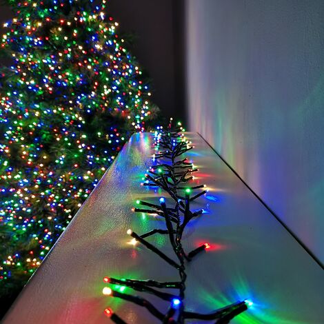 3000 LED 37.2m Premier Clusterbrights Indoor Outdoor Multifunction Mains Operated Christmas Cluster Lights with Timer in Multicoloured (1/5)