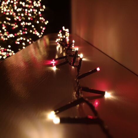 500 LED 12.5m Indoor Outdoor Christmas Multi Function Mains Operated String Lights with Timer in Red & Vintage Gold (1/5)