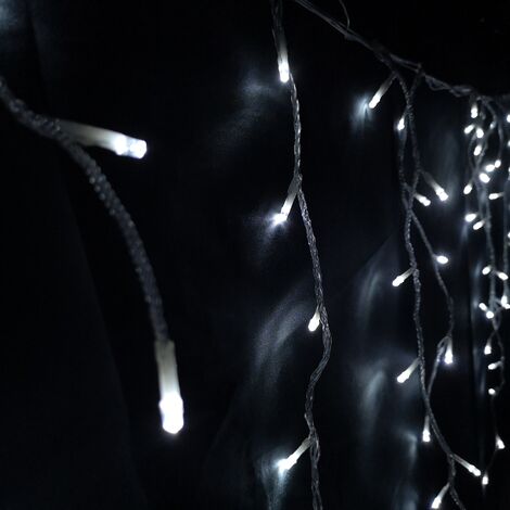 300 LED 7.5m Premier Christmas Outdoor 8 Function Icicle Lights in Cool White (1/5)