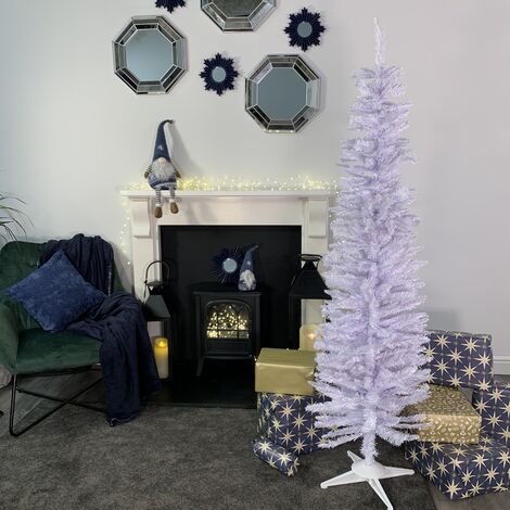6ft (180cm) White Pencil Pine Christmas Tree with 321 Tips (1/5)