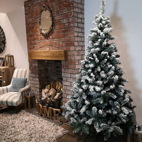 7ft Snowy Imperial Pine White Green Fir Artificial Luxury Christmas Tree (1/5)