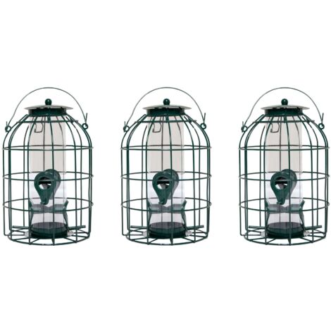 Pack of 3 Wild Bird Seed Feeder Cage with Squirrel Guard (1/5)