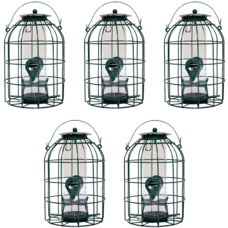 Pack of 5 Wild Bird Seed Feeder Cage with Squirrel Guard (1/5)