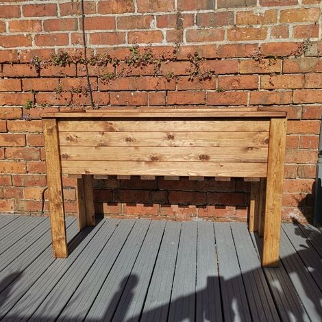 Hand Made Rustic Wooden Large Raised Garden Trough / Flower Bed Planter