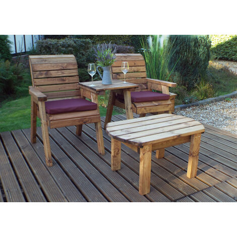 Hand Made Rustic Wooden Garden Furniture Twin Companion Set & Coffee Table (1/2)