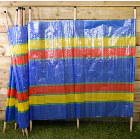 15.2ft (4.6m) Long 1m High 8 Pole Beach / Camping Windbreak / Wind Break (1/5)
