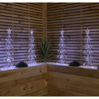 Set of 4 80cm Light up Christmas Tree Path Lights with 400 White LEDs