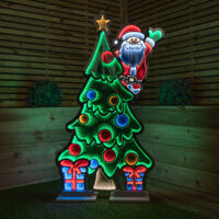 1.2m Light up Christmas Tree with Santa Infinity Decoration with Multi-Coloured LEDs