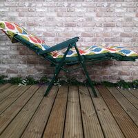 Padded Outdoor Garden Patio Recliner / Sun Lounger - Palma Leaf